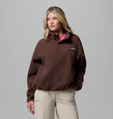 Helvetia II Cropped Half Snap Fleece, Color: Tobacco, image 5