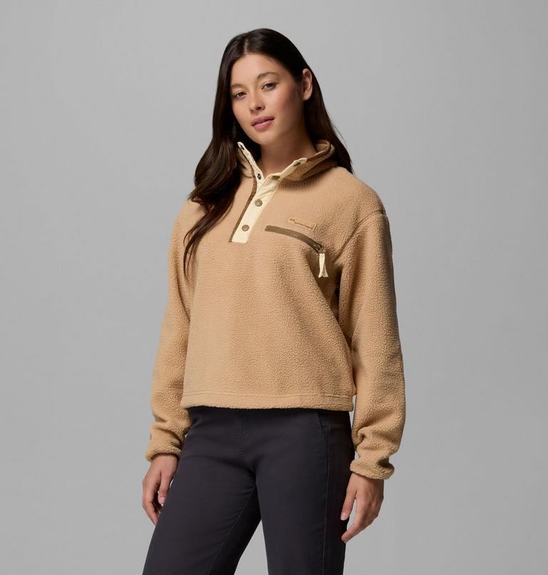 Helvetia II Cropped Half Snap Fleece, Color: Canoe, image 4