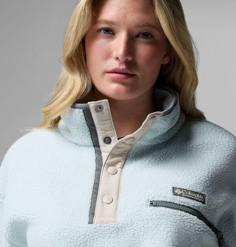 Polaire Sherpa Courte Semi-Boutonn&eacute;e en Helvetia II Femme, Color: Tea Light, Dark Stone, image 5