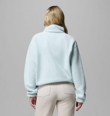 Women's Helvetia II Cropped Sherpa Half Snap Fleece, Color: Tea Light, Dark Stone, image 15