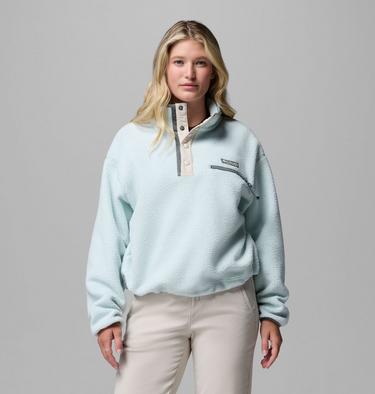 Helvetia II Cropped Half Snap Fleece, Color: Tea Light, Dark Stone, image 9