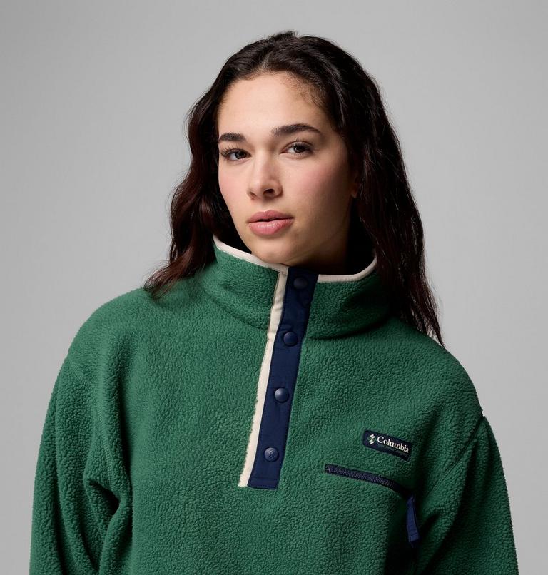 Helvetia II Cropped Half Snap Fleece, Color: Rain Forest, Collegiate Navy, Dark Stone, image 5