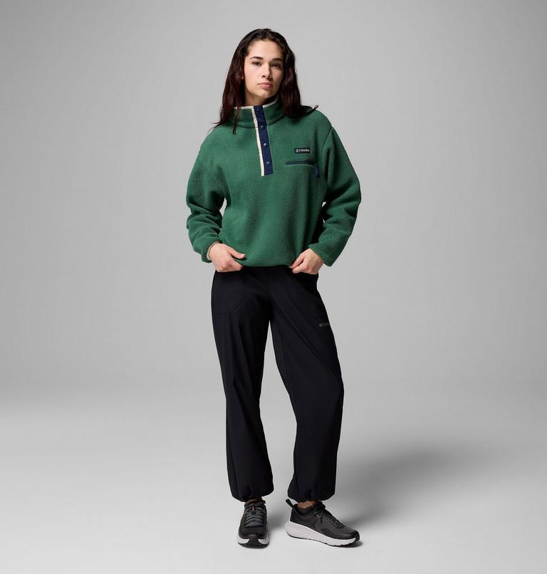 Helvetia II Cropped Half Snap Fleece, Color: Rain Forest, Collegiate Navy, Dark Stone, image 2