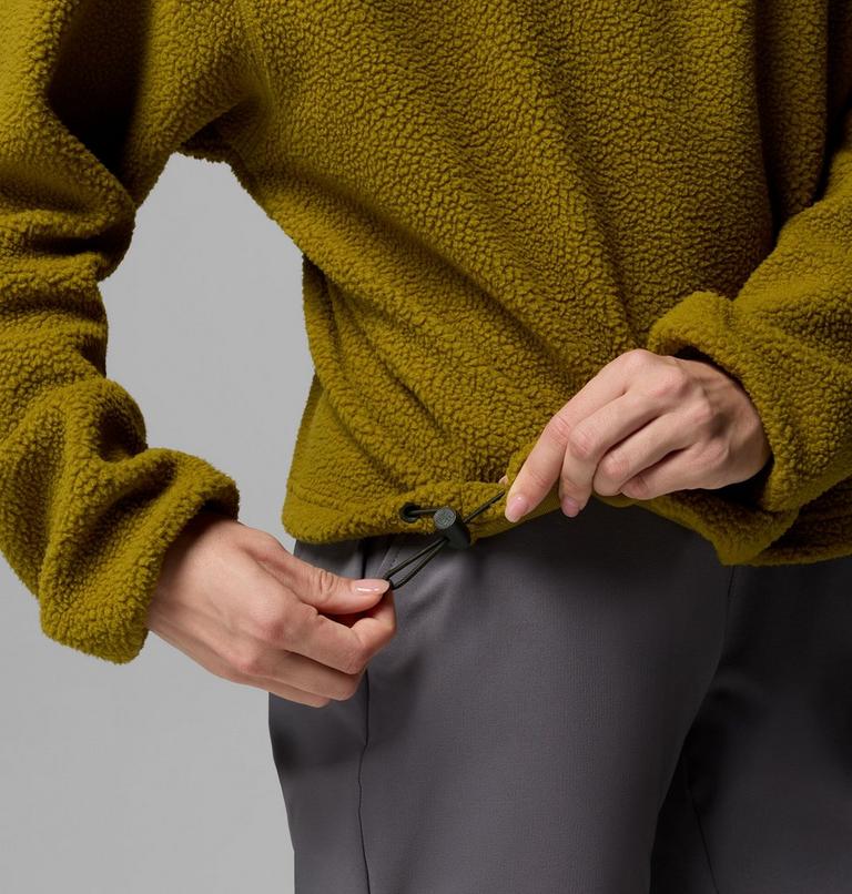 Women's Helvetia II Cropped Sherpa Half Snap Fleece, Color: Mossy Green, Mossy Green, Greenscape, image 6