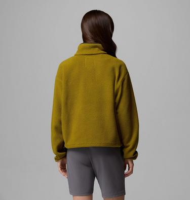 Women's Helvetia II Cropped Sherpa Half Snap Fleece, Color: Mossy Green, Mossy Green, Greenscape, image 27