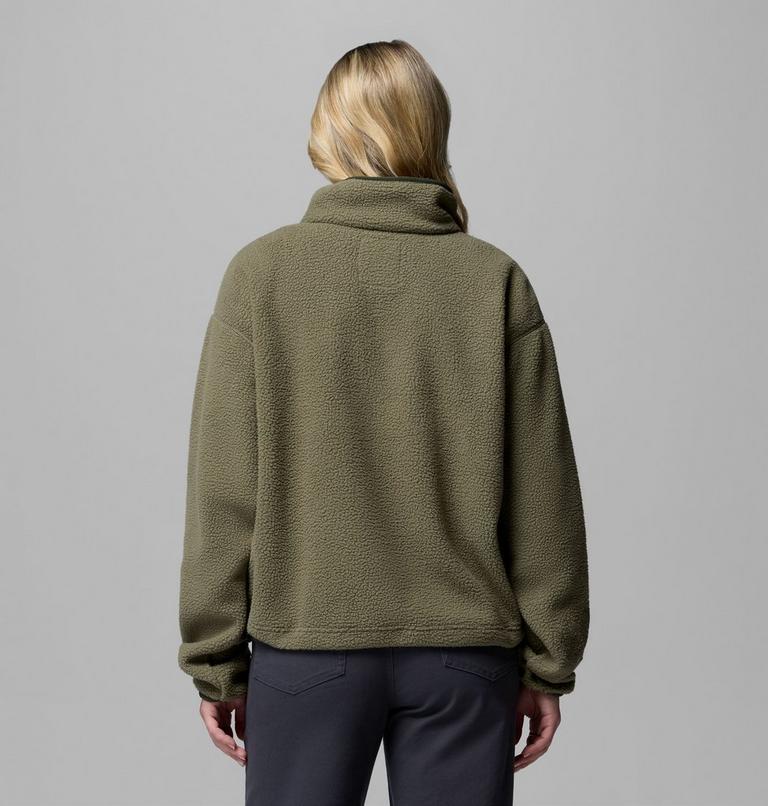 Helvetia II gecropptes Sherpa Half Snap Fleece, Color: Stone Green, Safari, image 3