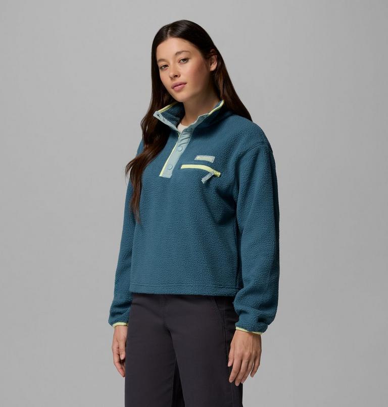 Helvetia II Cropped Half Snap Fleece, Color: Everblue, Crushed Blue, Citron Haze, image 4
