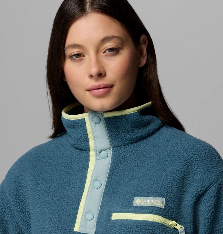 Helvetia II Cropped Half Snap Fleece, Color: Everblue, Crushed Blue, Citron Haze, image 5