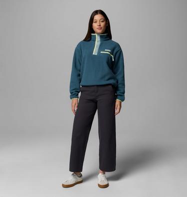 Helvetia II Cropped Half Snap Fleece, Color: Everblue, Crushed Blue, Citron Haze, image 2