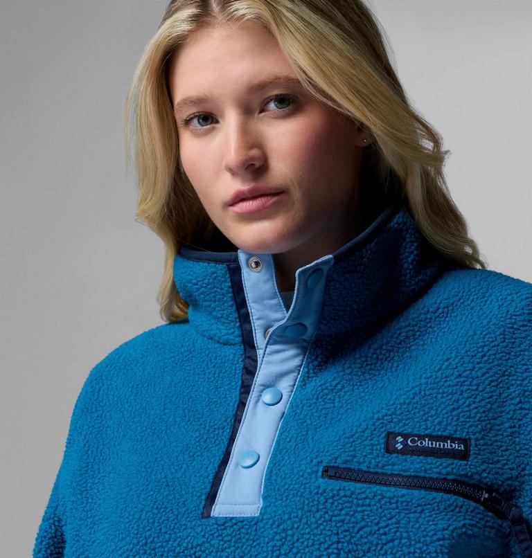 Helvetia II gecropptes Sherpa Half Snap Fleece, Color: Phoenix Blue, Rainy Day, image 5
