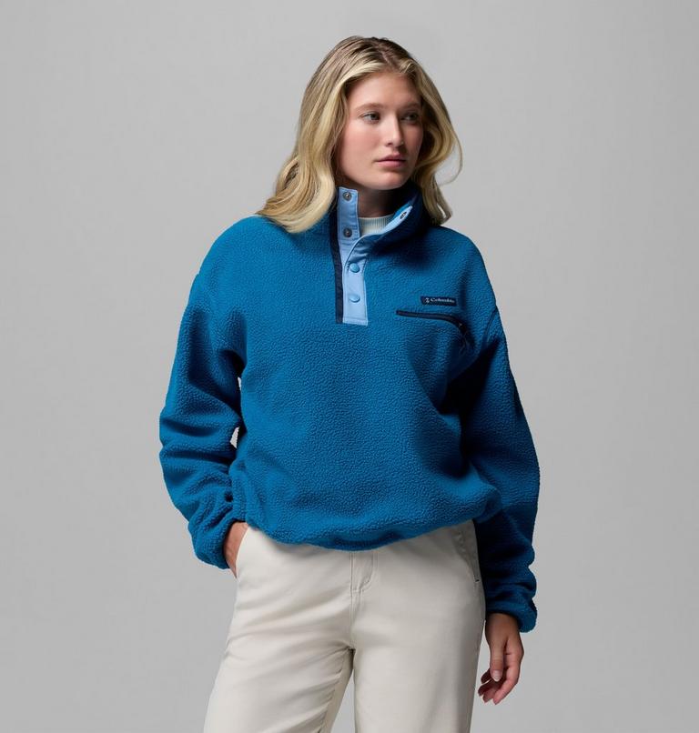 Helvetia II gecropptes Sherpa Half Snap Fleece, Color: Phoenix Blue, Rainy Day, image 1