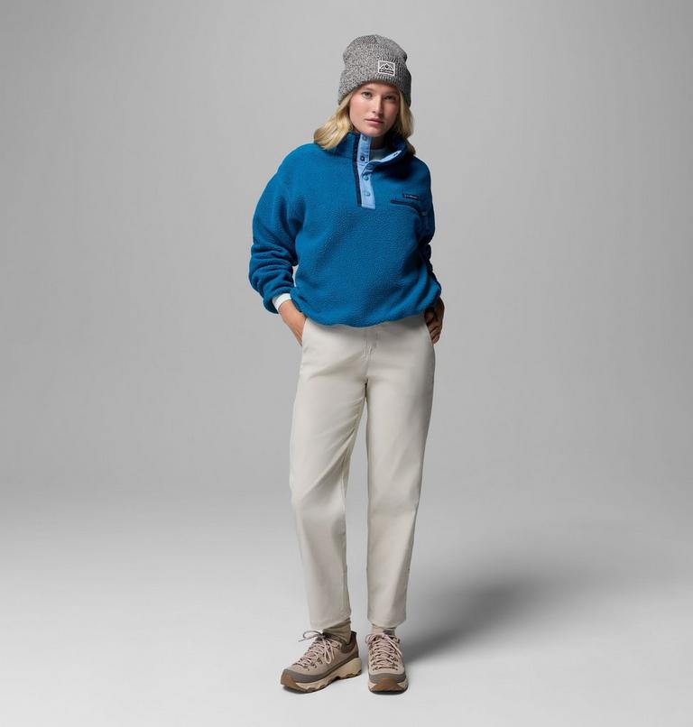 Helvetia II gecropptes Sherpa Half Snap Fleece, Color: Phoenix Blue, Rainy Day, image 2