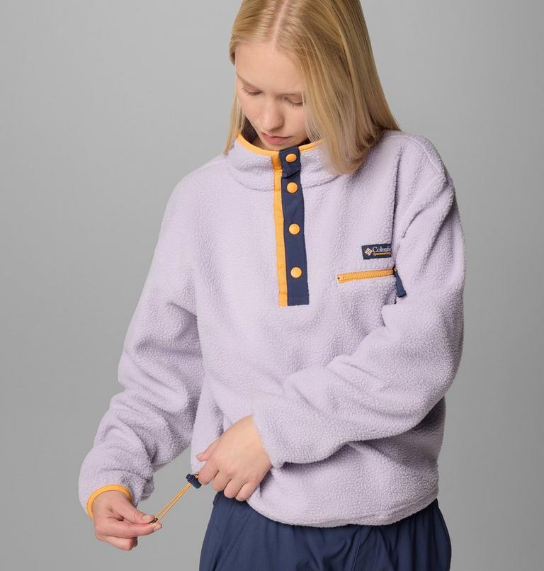 Helvetia II Cropped Half Snap Fleece, Color: Lavender Pearl, image 5