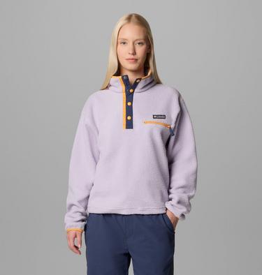 Helvetia II Cropped Half Snap Fleece, Color: Lavender Pearl, image 15