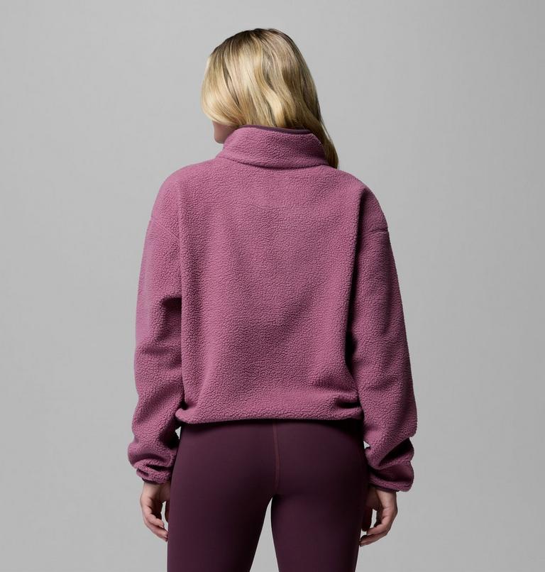 Helvetia II gecropptes Sherpa Half Snap Fleece, Color: Antique Mauve, Mineral Pink, image 3