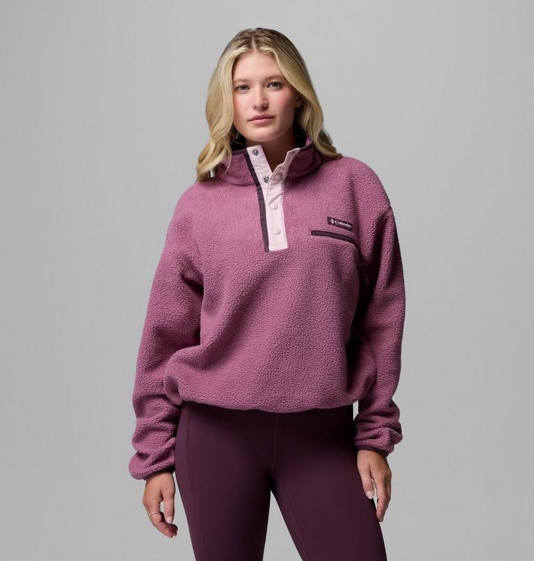 Helvetia II gecropptes Sherpa Half Snap Fleece, Color: Antique Mauve, Mineral Pink, image 1