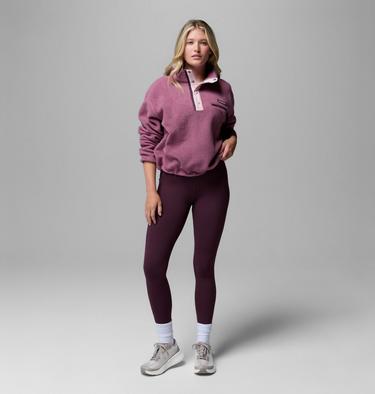Helvetia II Cropped Half Snap Fleece, Color: Antique Mauve, Mineral Pink, image 8
