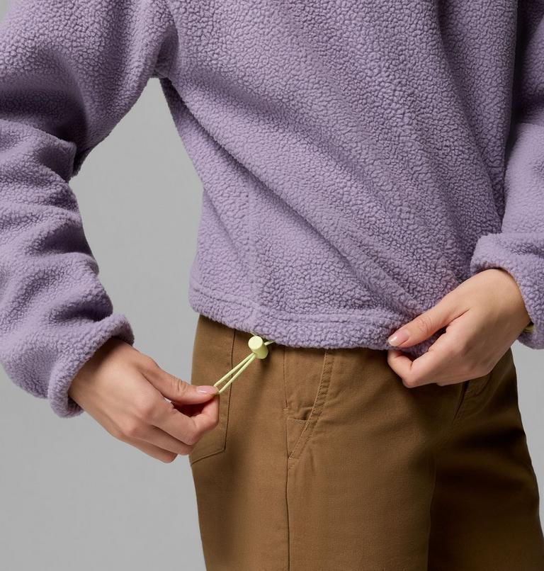 Women's Helvetia II Cropped Sherpa Half Snap Fleece, Color: Shale Purple, Lavender Pearl, Citron Haz, image 6