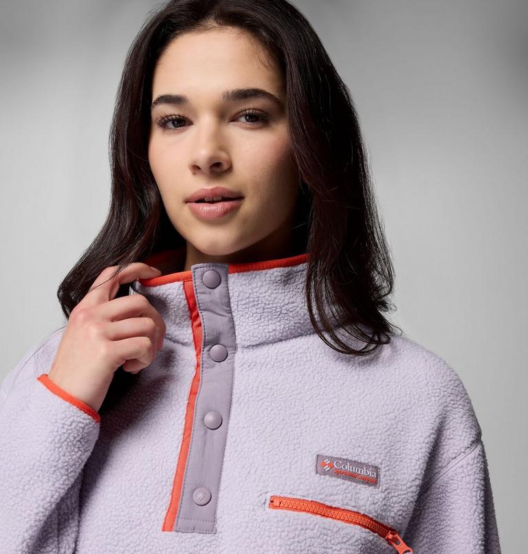 Helvetia II Cropped Half Snap Fleece, Color: Lavender Pearl, Shale Purple, Zing, image 5