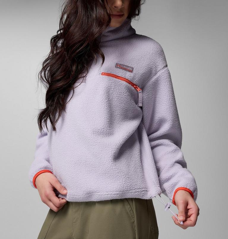 Helvetia II Cropped Half Snap Fleece, Color: Lavender Pearl, Shale Purple, Zing, image 7