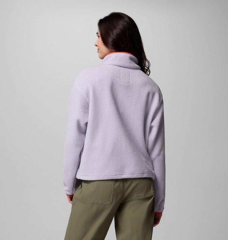 Helvetia II Cropped Half Snap Fleece, Color: Lavender Pearl, Shale Purple, Zing, image 3