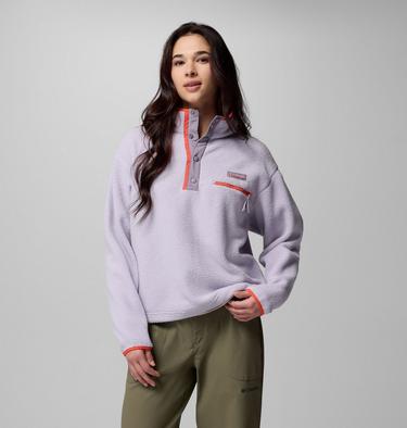 Helvetia II Cropped Half Snap Fleece, Color: Lavender Pearl, Shale Purple, Zing, image 7