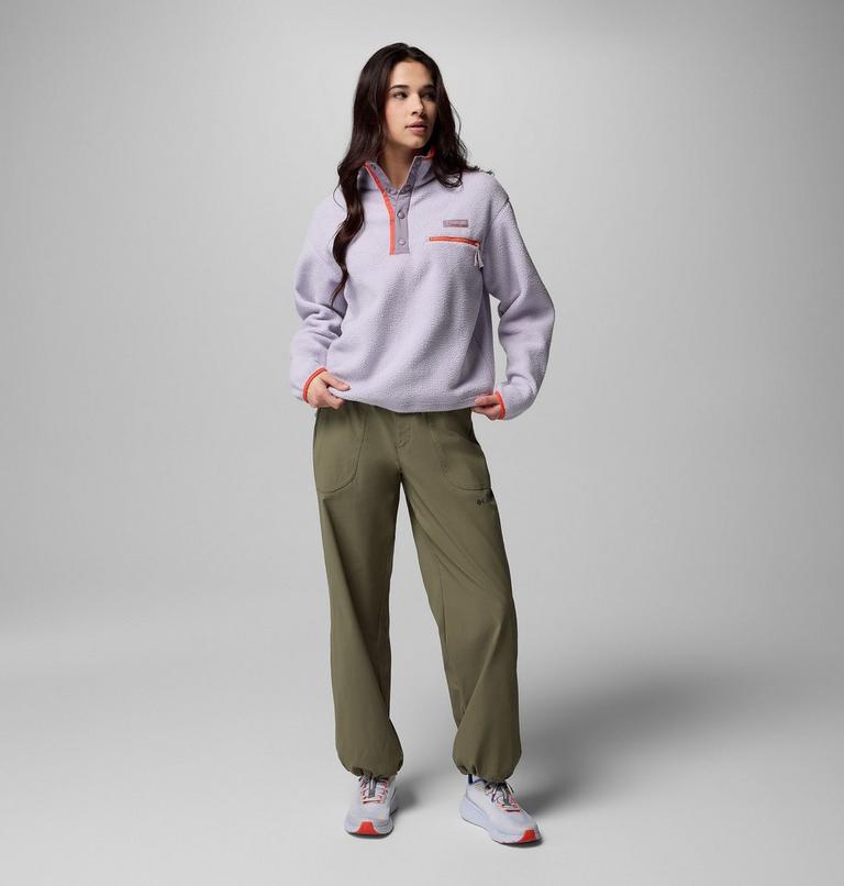 Helvetia II Cropped Half Snap Fleece, Color: Lavender Pearl, Shale Purple, Zing, image 2