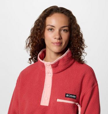 Women's Helvetia II Cropped Sherpa Half Snap Fleece, Color: Daredevil, image 20