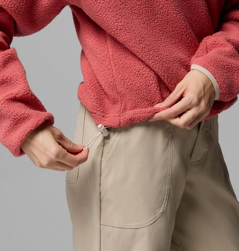 Women's Helvetia II Cropped Sherpa Half Snap Fleece, Color: Washed Red, Moonvista, Dark Stone, image 6