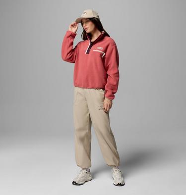 Helvetia II Cropped Half Snap Fleece, Color: Washed Red, Moonvista, Dark Stone, image 10