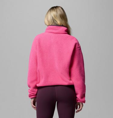 Women's Helvetia II Cropped Sherpa Half Snap Fleece, Color: Nico, Dark Stone, image 3