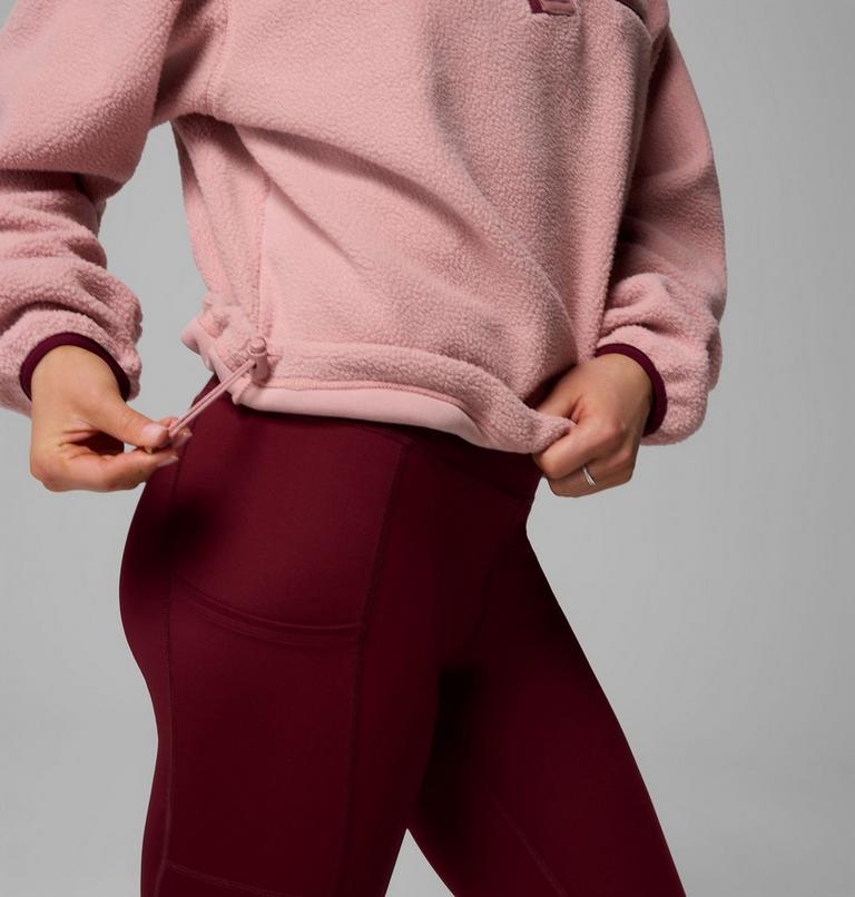 Helvetia II Cropped Half Snap Fleece, Color: Eraser Pink, Fig, Rich Wine, image 6