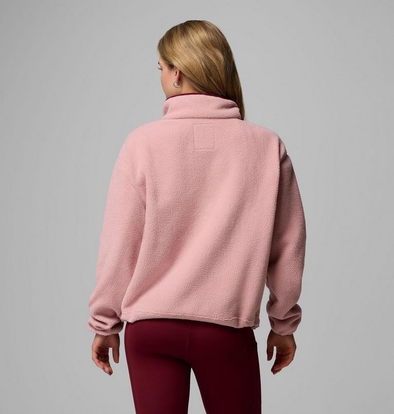 Helvetia II Cropped Half Snap Fleece, Color: Eraser Pink, Fig, Rich Wine, image 3