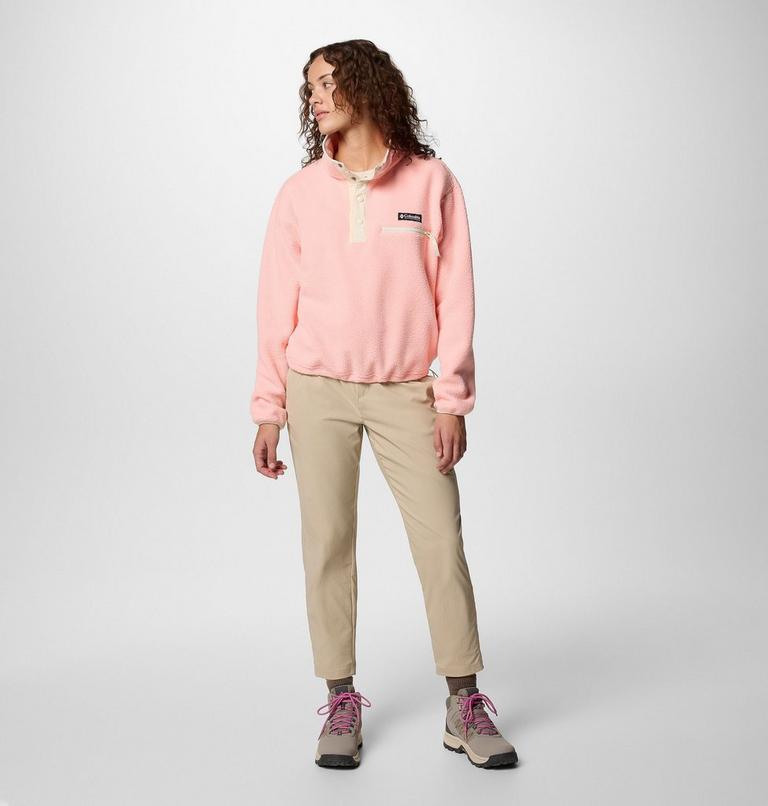 Helvetia II Cropped Half Snap Fleece, Color: Pink Sand, image 6
