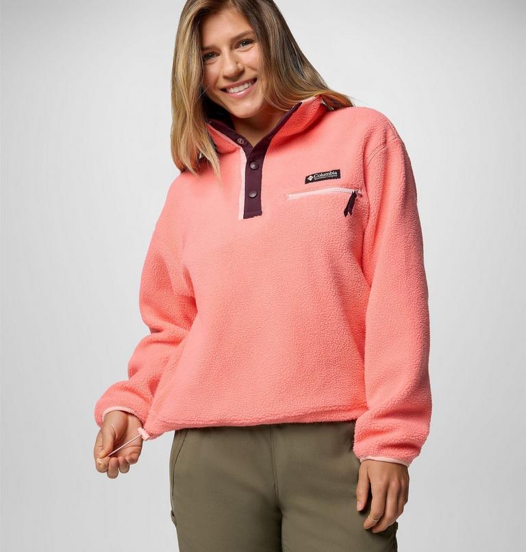 Helvetia II Cropped Half Snap Fleece, Color: Alpenglow, image 5