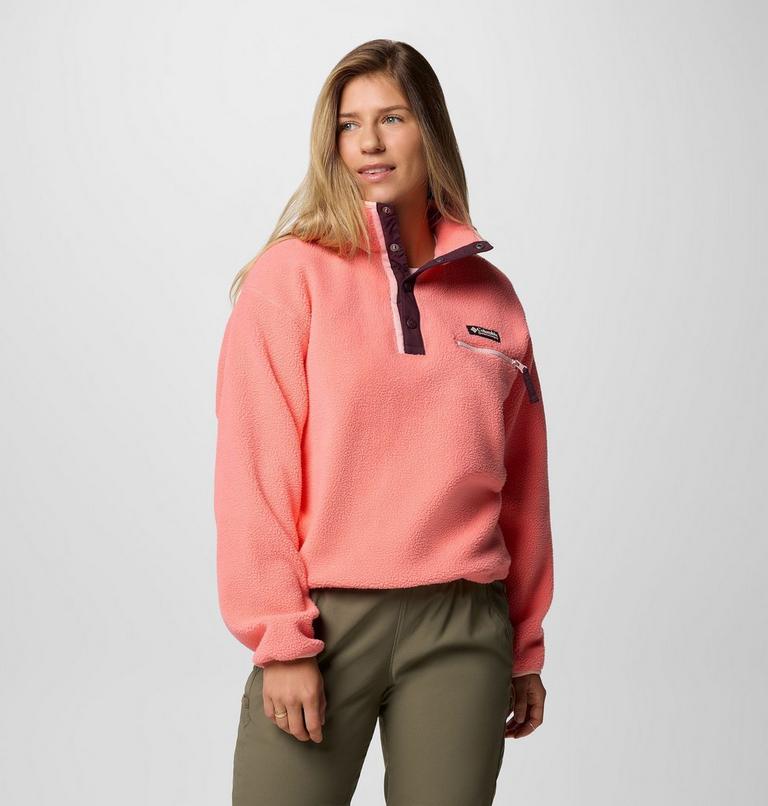 Helvetia II Cropped Half Snap Fleece, Color: Alpenglow, image 1