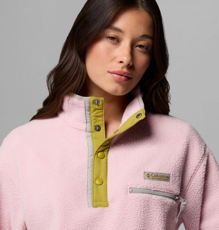 Women's Helvetia II Cropped Sherpa Half Snap Fleece, Color: Pink Agate, Peppercorn, Flint Grey, image 5