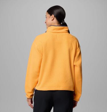 Women's Helvetia II Cropped Sherpa Half Snap Fleece, Color: Summer Orange, image 14