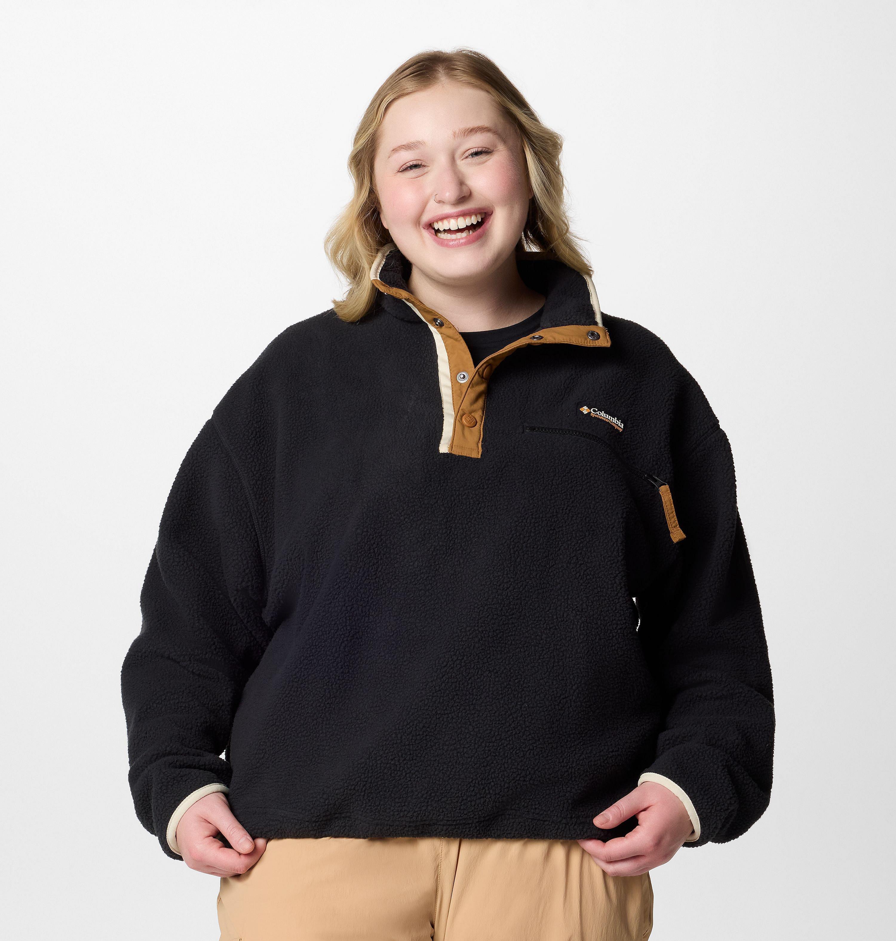Women's Helvetia II Cropped Half Snap Fleece Pullover - Plus Size | 010 | 1X 1