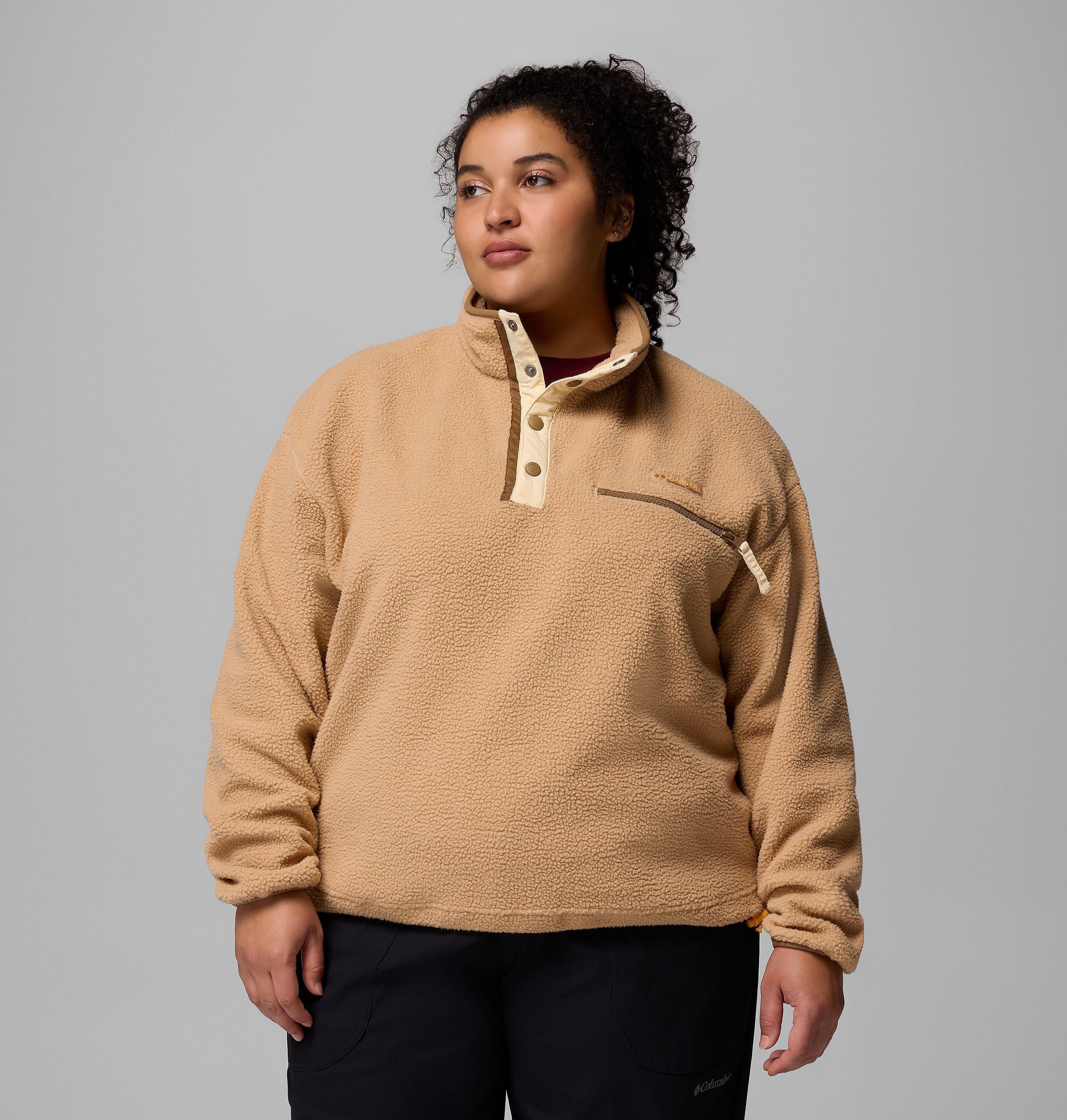 Columbia Women's Helvetia  II Cropped Half Snap Fleece Pullover - Plus Size-