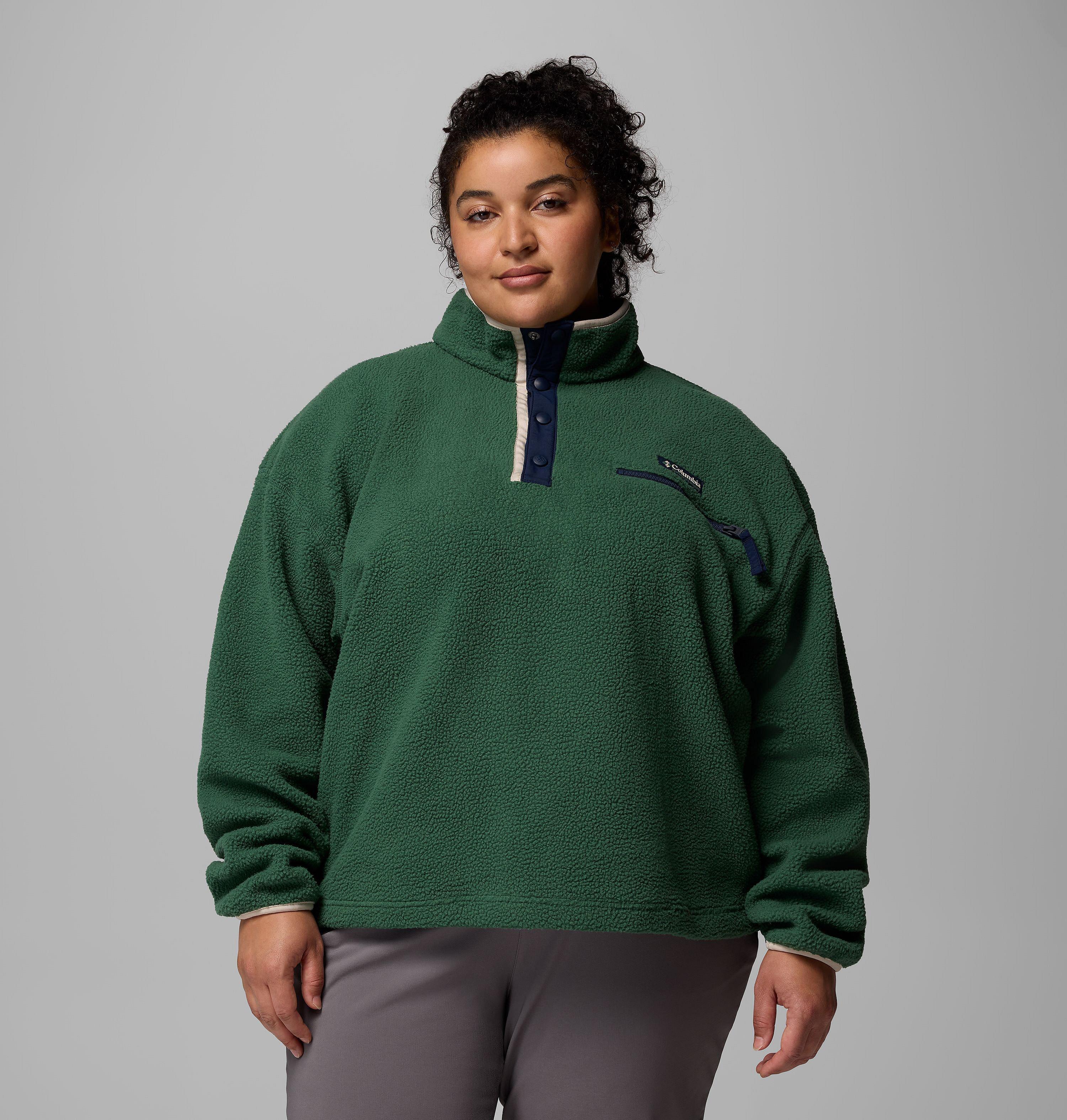Women's Helvetia II Cropped Half Snap Fleece Pullover - Plus Size