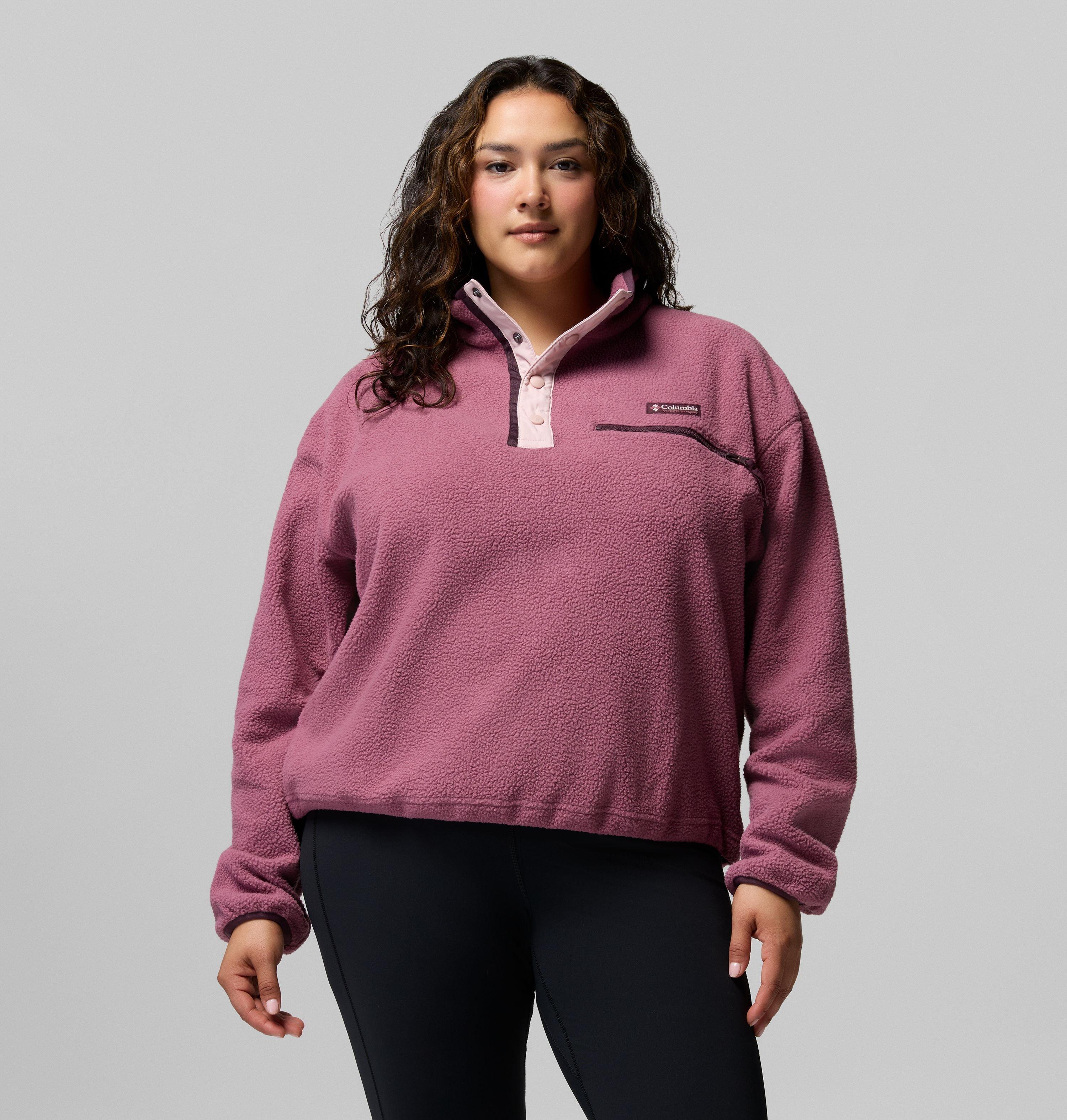 Women's Helvetia II Cropped Half Snap Fleece Pullover - Plus Size