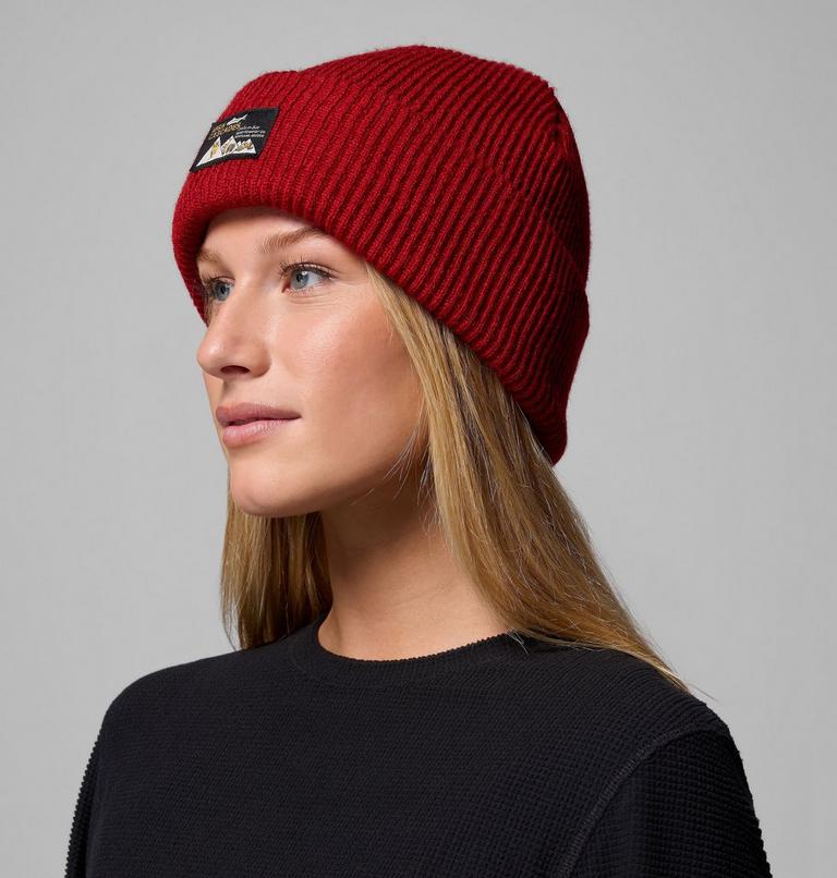 Unisex Provisions Cuffed Beanie, Color: Red Dahlia, Heritage High Cascades, image 5