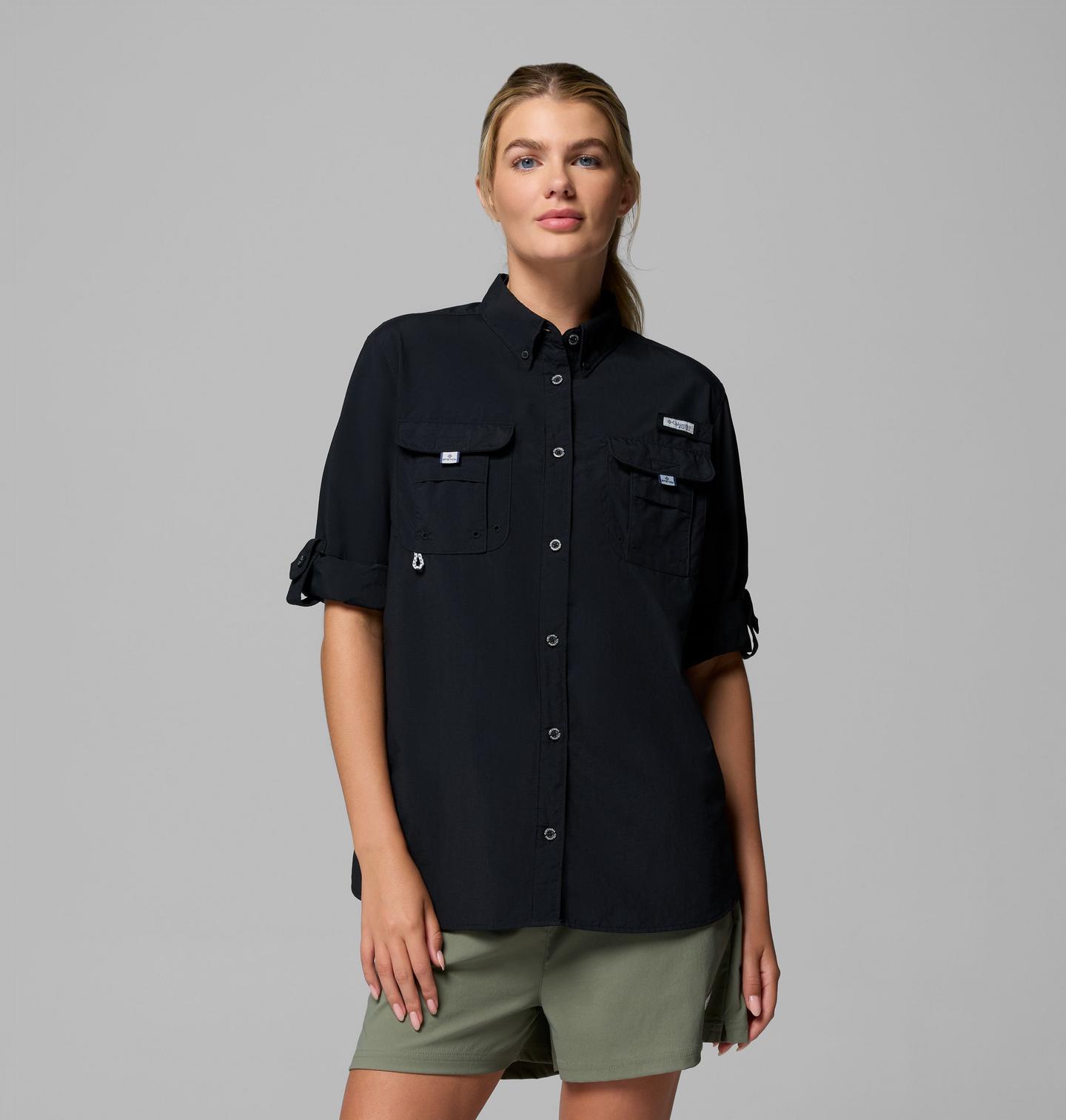 Женская рубашка Columbia PFG Bahama II Long Sleeve, цвет: Чёрный — фото 4