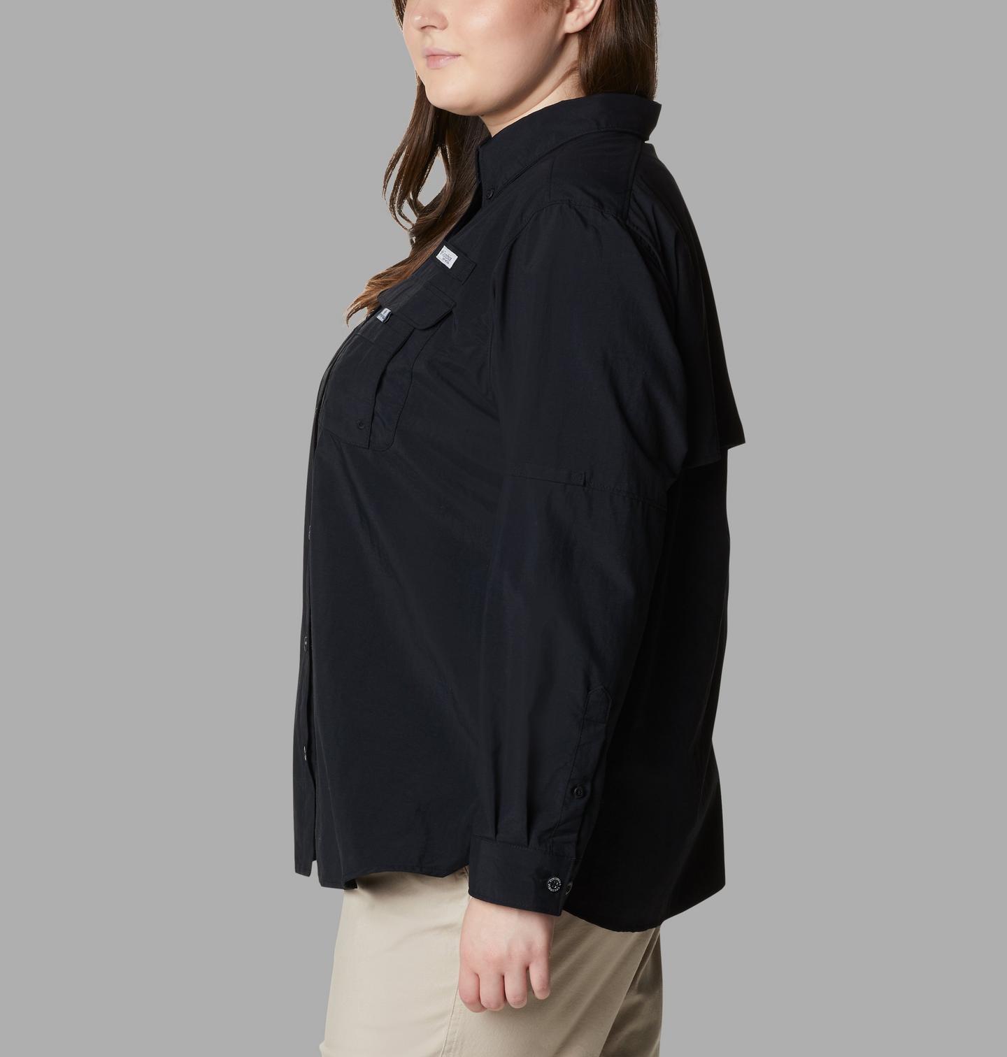 Женская рубашка Columbia PFG Bahama II Long Sleeve, цвет: Чёрный — фото 2