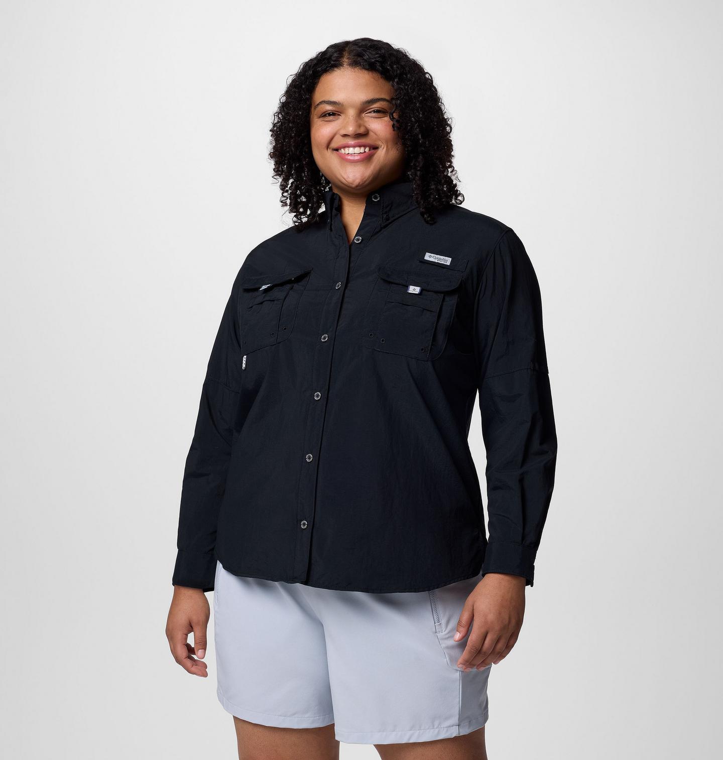 Женская рубашка Columbia PFG Bahama II Long Sleeve, цвет: Чёрный — фото 1