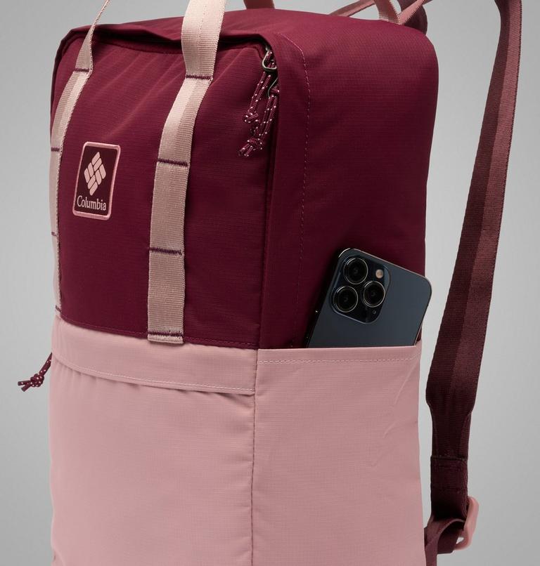 Unisex Trek 18L Backpack, Color: Rich Wine, Eraser Pink, image 10