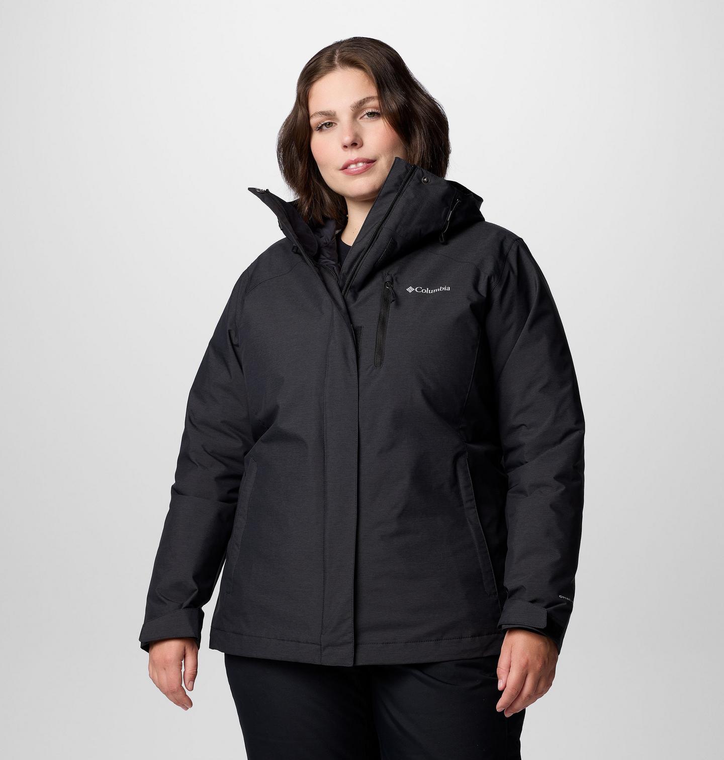 Женская куртка Columbia Whirlibird V Interchange Jacket - Plus Size, цвет: Чёрный — фото 1