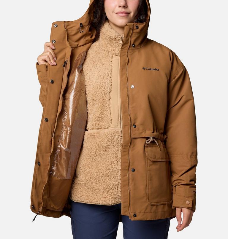 Women's Drop Ridge II 3-in-1 Waterproof Jacket, Color: Camel Brown, image 5