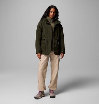 Women's Drop Ridge II 3-in-1 Waterproof Jacket, Color: Greenscape, image 4